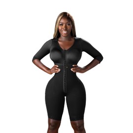 Snatched Body Women's Stage 1 Full Body Shapewear Faja Colombiana Post Surgery Compression BBL Black L
