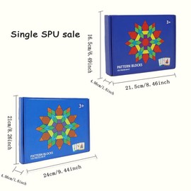 Wooden Geometric Shape Jigsaw Puzzle, 155pcs/180pcs Montessori Tangram Toy, Educational Building Puzzle Toy For Kids:_Multicolor_180 Pcs