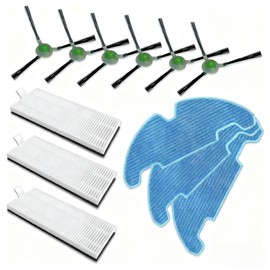 Replacement Parts Compatible with Lefant M330 Pro Robot Vacuum Accessories 6 Side Brush 3 Filter 3 Mopping Pad