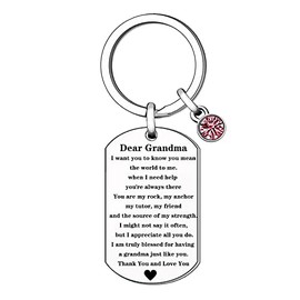 Grandma Gifts Grandma Keyring Birthday Christmas Keyring from Grandchildren Granddaughter Grandson