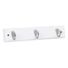 BirdRock Home Modern 3 Hook Coat Rack - Wall Mounted Key Cap & Hat Rack - White Finish - Satin Nickel Hooks