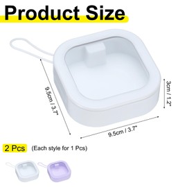 sourcing map Hair Tie Organizer Boxes, 2 Pcs Hair Accessories Organizer, Portable Hair Tie Holder Organizer Can, Optimal Travel for Hair Tie, Hair clip, Hair Supplies, White/Purple