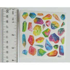 Violette Stickers - GEMSTONES #2 - 4x4 Square Sheet of Gemstone Stickers #K129