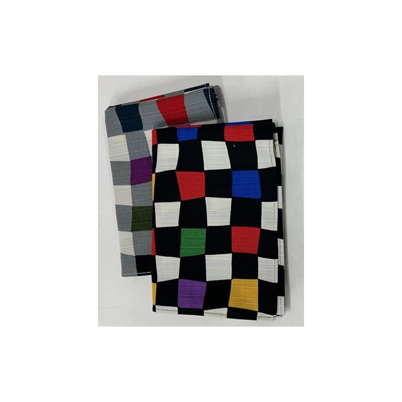Small Furoshiki 19.7 inches (50 cm) Checkered Mouse Shantung 3-2