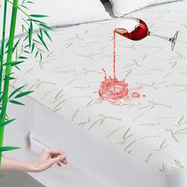 Twin XL Bamboo Mattress Encasement，Waterproof Zippered Mattress Protector 3D Air Fabric Breathable Cooling Mattress Cover Smooth Soft Noiseless Washable, Fitting 5''-13''Deep Mattress