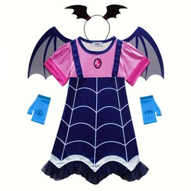 LOEL Girls Vampire Costume Costume, Toddler Baby Christmas Drag Costume, Cosplay Costume Kids Party Dress - Size: 4-5Y