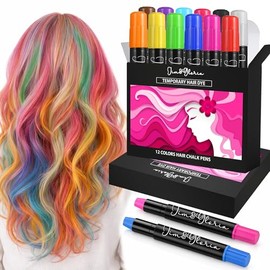 Jim&Gloria Tiza para el cabello sin polvo para niñas, tinte temporal de color, regalos de Halloween para adolescentes, adolescentes, cumpleaños, niñas, ideas de regalo, juguetes para adolescentes de 12, 13, 14 años