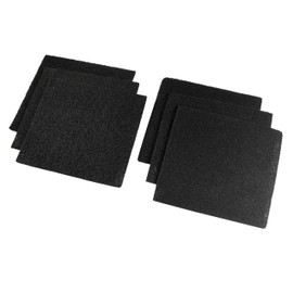 HQRP 6-Piece Activated Charcoal Carbon Litter Box Filters for Hooded Cat Litter Box, 6 x 6.5 Inch Trimmable Pads, 10mm Thick