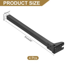 uxcell Folding Table Legs, 4pcs 61cm(24") Metal Foldable Table Furniture Legs Laptop Desk Legs Replacement Legs for Cabinet Sofa Chair Bed