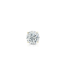 Diamond Wish 0.08 Carat SINGLE Diamond Stud Earring 14k Yellow Gold Round (0.08cttw, O.White, SI1-SI2) 4-Prong Basket, Push-Back