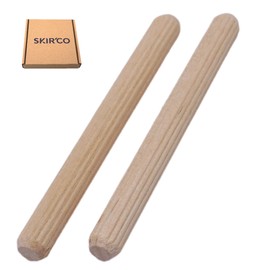 SKIR'CO (Pack of 50) Wooden Dowels 6x60mm Grooved Wood Dowels Fluted Pins for Furniture Grooved Dowels