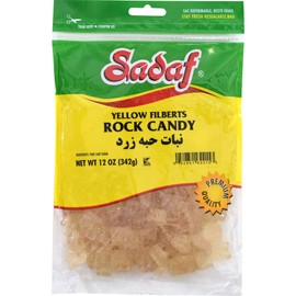Sadaf Rock Candy Yellow Filbert - Rock Candy Yellow for Baking and Drinks - Food Flavoring Rocks - Resealable 12 oz Bag
