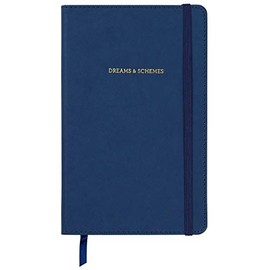C.R. Gibson Blue Leatherette "Dreams and Schemes" Journal Notebook for Girls, 5.25" W x 8.25" L, 240