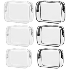 Clear Travel Toiletries Bag, 6 Pcs Portable Waterproof Toiletry Bags, Travel Accessories Wash Bag, for Women and Men, for Travelling and Holiday, Portable Waterproof Cosmetic Makeup Bags