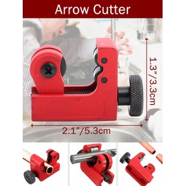 KooingTech Mini Arrow Cutter, Carbon Arrow Cutter Cutting Diameter 3-22mm, Red Arrow Cutting Tool for Fiberglass and Carbon Arrows