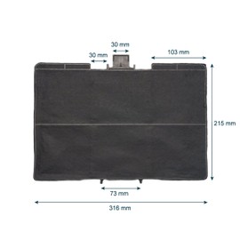 Activated carbon filter suitable for Bosch DHZ5346, DHZ5345, DHZ5385, 11026771, 00705432 for cooker hoods DIB09, DIB97, DIB98, DWB09, DWB12, DWK09, DWT09, DWW06, DWW 09