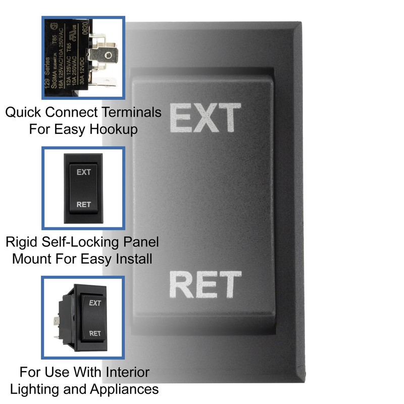 RecPro RV DPDT Reverse Pole Momentary Switch | 30A 12V