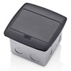 Leviton Pop-Up Floor Box with 3-Port QuickPort Insert, PFQP3-MB, Black