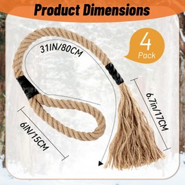 4Pcs Hemp Rope for Deer, 31 Inch Scent Rope for Deer Hunting, Effective Mock Scrape Rope for Hunting Gifts, Deer Hunting Accessories