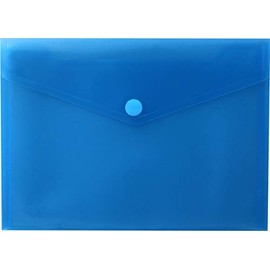EXXO by HFP 90426 Document Wallet with Velcro Fastener A5 Landscape Polypropylene Plastic 250 x 180 mm Transparent Blue Pack of 10