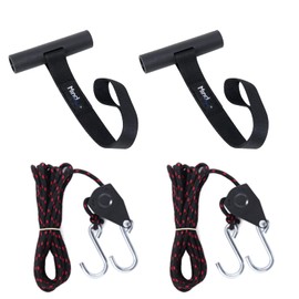 Mind and Action Kayak Tie Down Straps,Quick Hood Loops Trunk Anchor,Canoe Transport Accessories Secure Vehicle Lashing Point (2 Straps+2 Pulley Hooks)