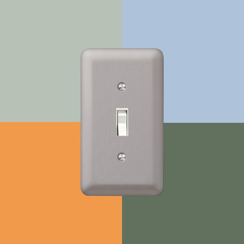 AMERELLE 2T4PW Devon Steel Wallplate, 4 Toggle, Brushed Nickel