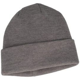 Breiter XXL Knitted Hat for Larger Heads, Winter Hat, Wool Beanie, Light grey - smooth