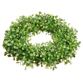 SilksAreForever 6" Wide Artificial Boxwood Candle Ring Holder -Green (Pack of 6)