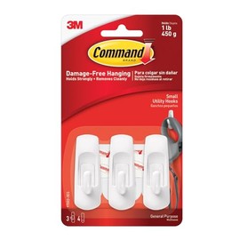 3M Command 17002-3ES 3 Ganchos Blancos Chicos