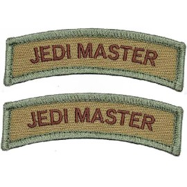 JEDI MASTER ROCKER TAB MORALE PATCH  | 2PC  Hook Backing 3.25"x1.0"  (jp15)
