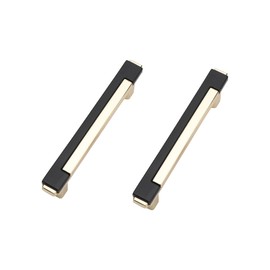 KOVNISE 2 PCS Cabinet Pulls Zinc Alloy Plating Process Simple Modern Style Drawer Pulls for Cabinet Golden Black Cabinet Door Knob for Cabinet, Drawers and Wardrobe Doors Drawer (96mm)