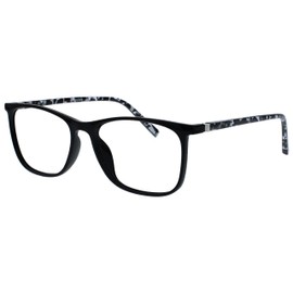 OPULIZE Arc 2 Pack Large Reading Glasses Black Blue Patterned Mens Womens RR66-13 +1.00