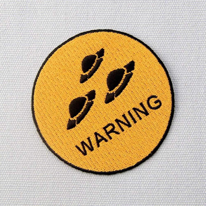 Please note UFO embroidered badges iron on or sew on