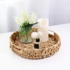 YRMT Water Hyacinth Serving Tray Round Woven Tray with Handles