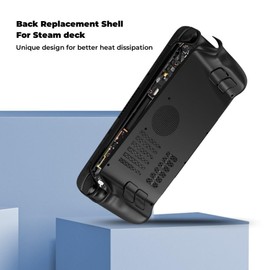 Hzxkqmil Ersatz-Rückplatte Gehäuse Faceplates für Steam Deck/Steam Deck OLED, Handheld-Konsole DIY Gehäuse mit Kühlung Vent Wärmeableitung (Schwarz)