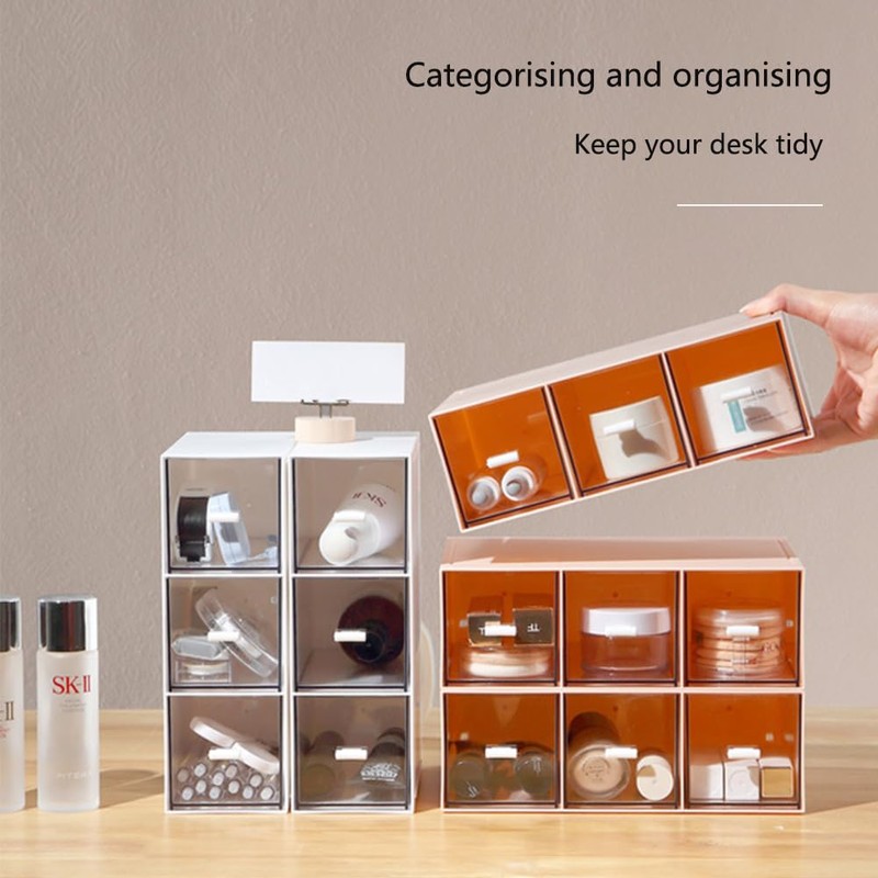 Kitchen Organiser with 3 Drawers, Storage Box for Tea Bags,
