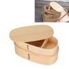 Wooden Bento Boxes Double Wood Color Bento Lunch Box Portable