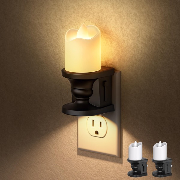 Flameless Candle Night Light, 3000K Warm White Candle Night Lights