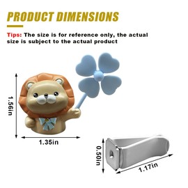 Cute Lion Car Air Fresheners Vent Clips, Rotating Windmill Car Aroma Diffuser Outlet Clip, Animal Car Dashboard Air Vent Trim Clip, Auto Interior Decoration Accessories (Lion)