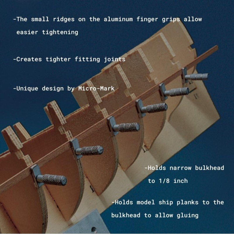 Micro-Mark All-Metal Ship Model Planking Clamps – Set of 10,