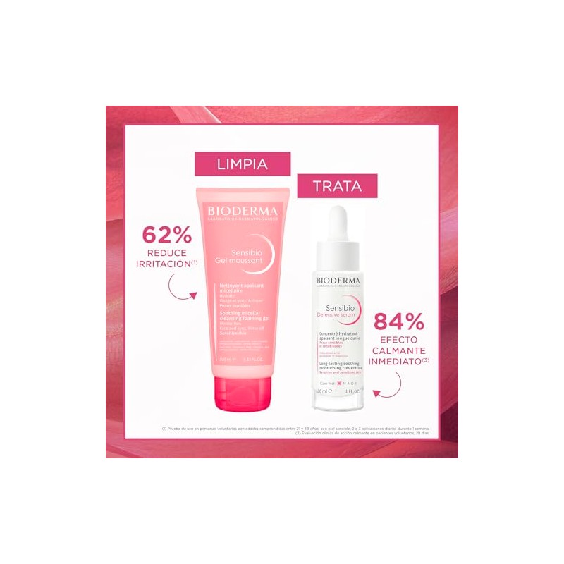 BIODERMA, Sensibio Kit Rutina Calmante, Gel Moussant 100ML, y Defensive