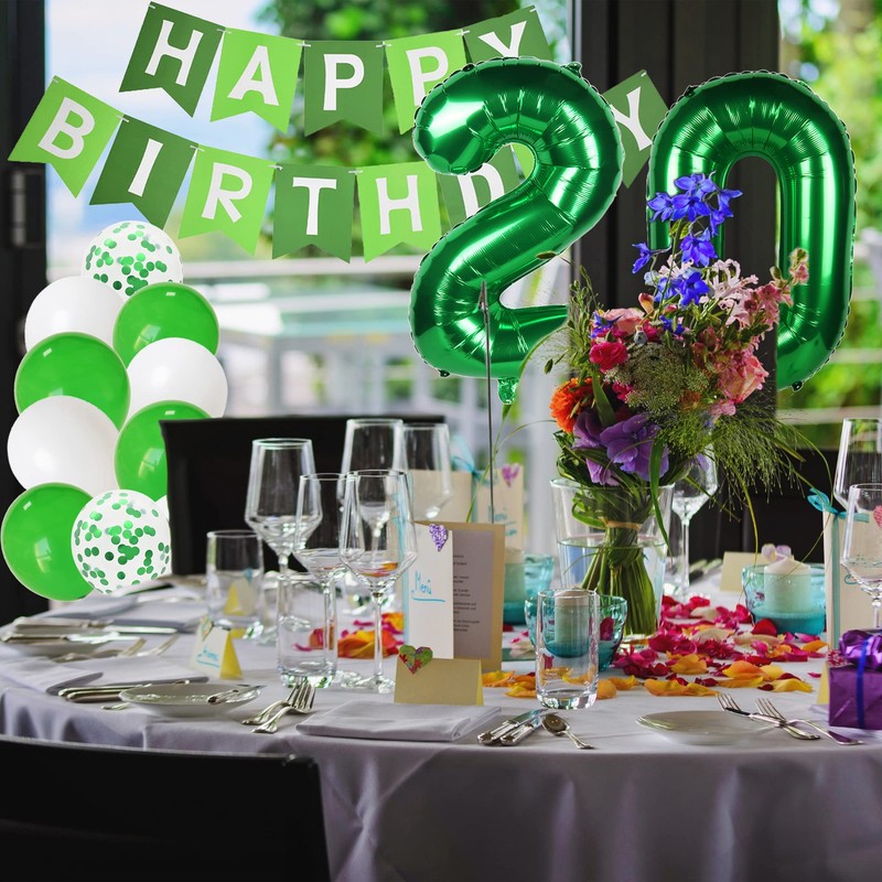70 Balloons - Green 70th Birthday Decoration for Men &