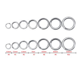 Alomejor 50pcs/100pcs Stainless Steel Fishing Tackle Bait Double Circle Split Ring Connector Split Ring Bait for Fishing Tackle Kit (B-5#)