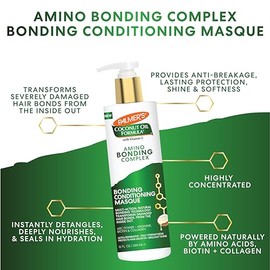 Palmers Amino Bonding Complex Hair Mask, Mascarilla Capilar Acondicionadora Intensiva, Aceite de Coco y Vitamina E, Protector Trmico, Anti Frizz,...  