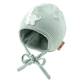 Sterntaler Beanie in Cord Look Unisex Baby and Children's Hat with Ear Flaps, Matt Green