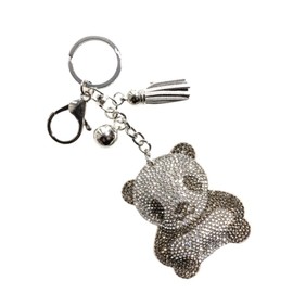 Rigral Key Chain, Panda, Bag Charm, Key Ring, Glitter, gray