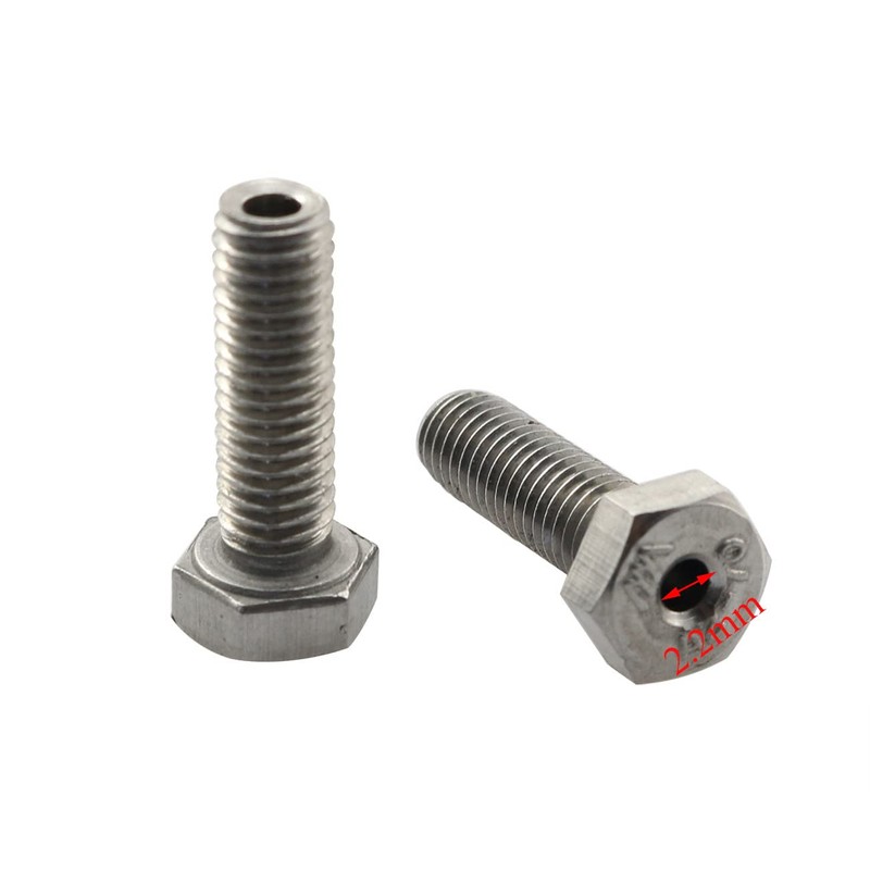 PZRT 2pcs Cylindrical Hollow External Hexagon Screw 304 Stainless Steel