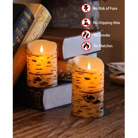 QQFCTOO Flameless Candle 3Pack 4" 5" 6" Outdoor Indoor Pillar 3" Diameter Battery-Powered Flashing Candle Includes 10 Keys Remote Timer Function Battery Operated Candles
