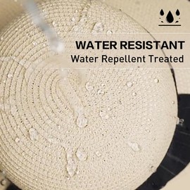 Comhats Waterproof Straw Sun Hat for Women Wide Brim Beach Hat UV Protection Summer Hats Outdoor Packable Sunhats Travel Holiday Beige Medium