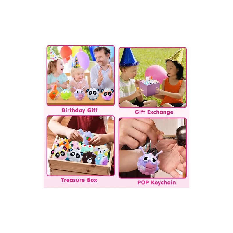 18 Pack Animal Pop Balls Party Favors For Kids,3d Pop